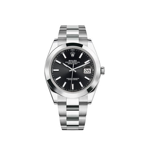 rolex silber schwarzes zifferblatt|Rolex Datejust 41 Uhr: Edelstahl Oystersteel – m126300.